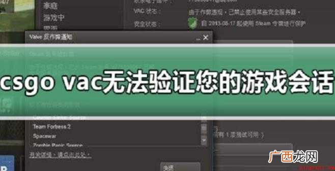 csgo无法验证vac会话怎么解决