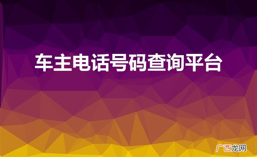 车牌怎么查车主电话号码 车主电话号码查询平台