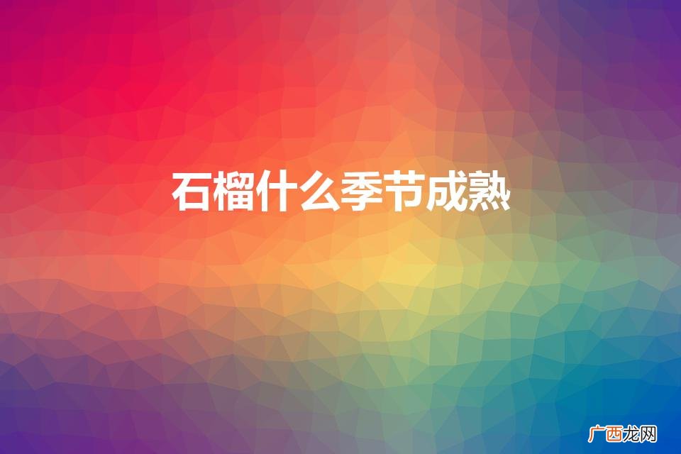 石榴什么季节成熟（红心番石榴什么季节成熟)