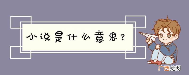小说是什么意思？