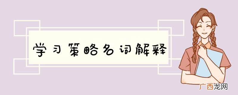 学习策略名词解释