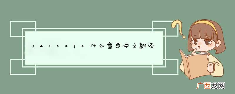 passage什么意思中文翻译