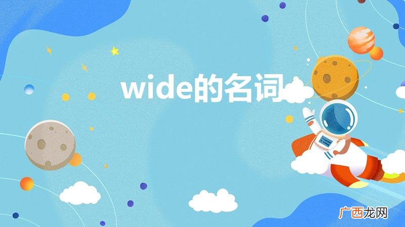 wide名词是什么 wide的名词