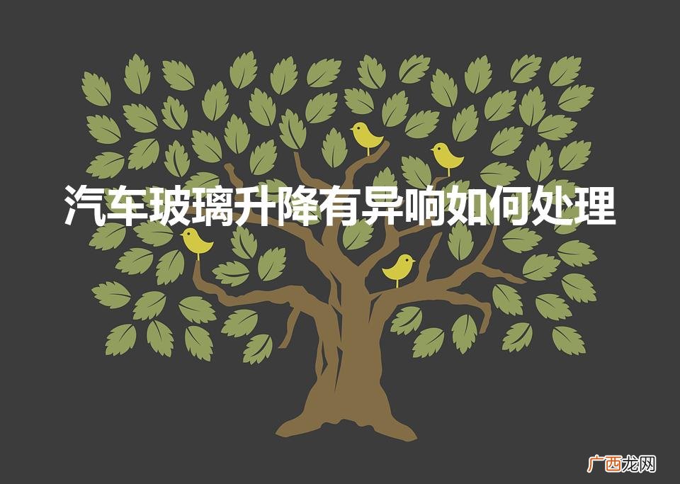 汽车玻璃异响怎么解决方法 汽车玻璃升降有异响如何处理