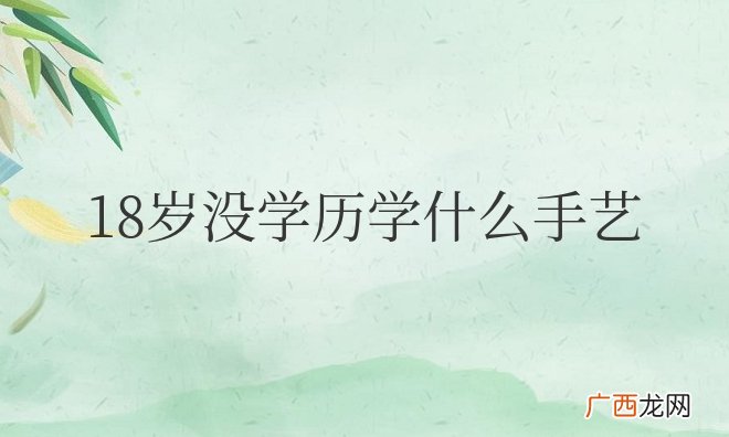 18岁没学历学什么手艺女孩子