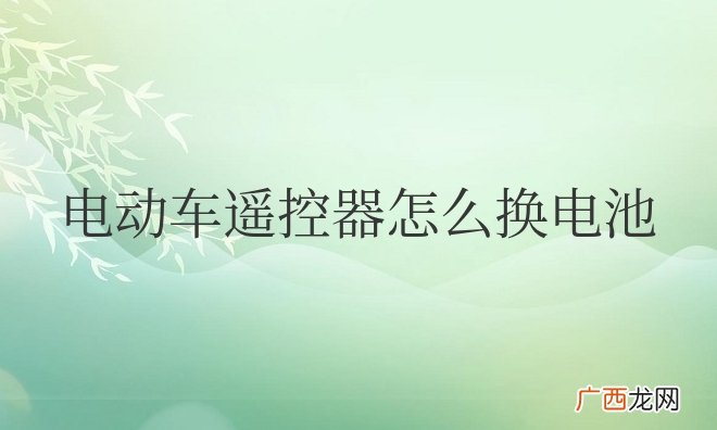 电动车遥控器怎么换电池