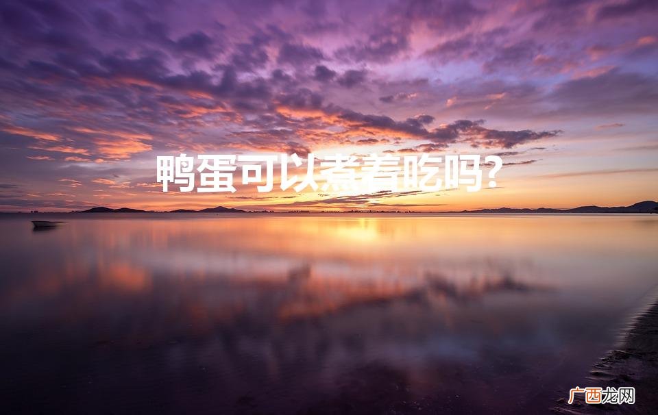鸭蛋能煮食吗？ 鸭蛋可以煮着吃吗?