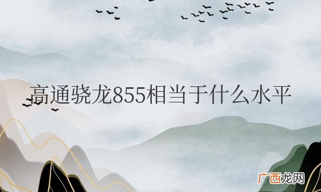 高通骁龙855相当于什么水平