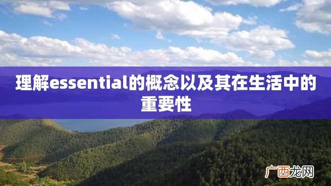理解essential的概念以及其在生活中的重要性