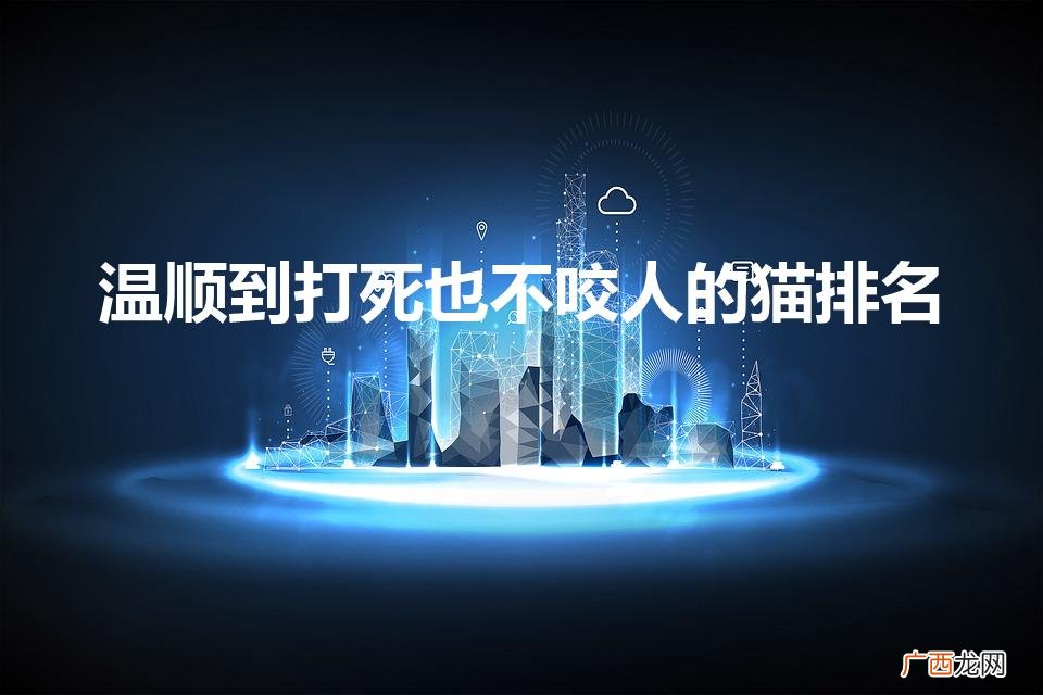 温顺猫排行榜 温顺到打死也不咬人的猫排名