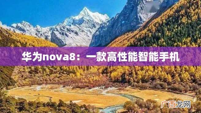 华为nova8：一款高性能智能手机