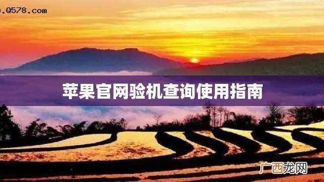 苹果官网验机查询使用指南