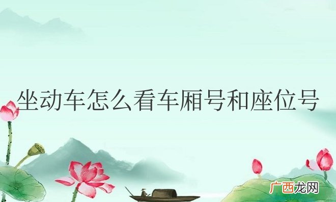 新手第一次坐动车怎么看车厢号和座位号