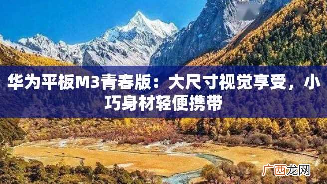 华为平板M3青春版：大尺寸视觉享受，小巧身材轻便携带