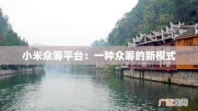 小米众筹平台:一种众筹的新模式
