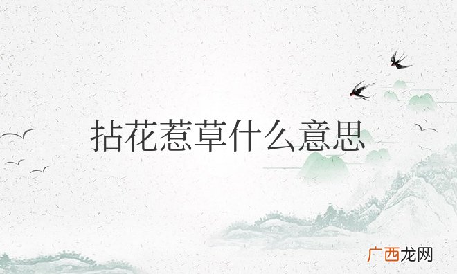 拈花惹草什么意思