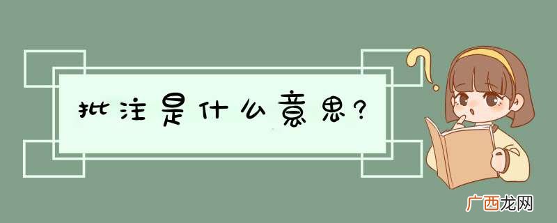 批注是什么意思?