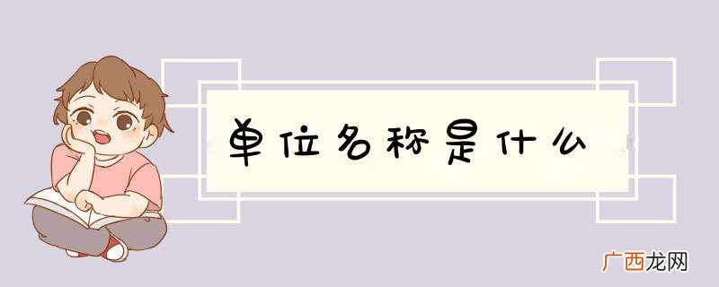 单位名称是什么