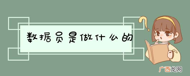 数据员是做什么的