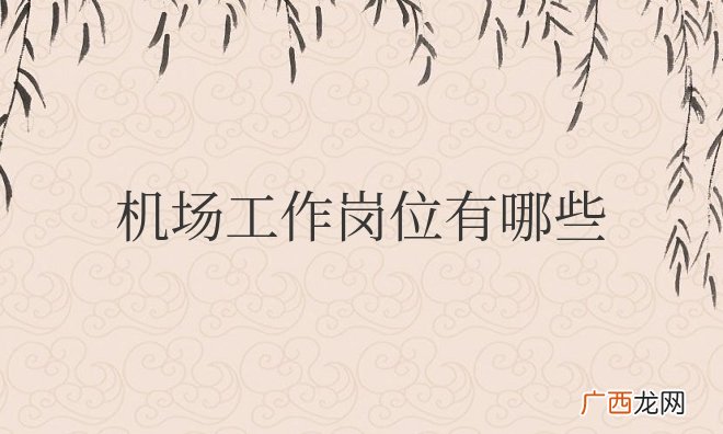 机场工作岗位有哪些都是做什么