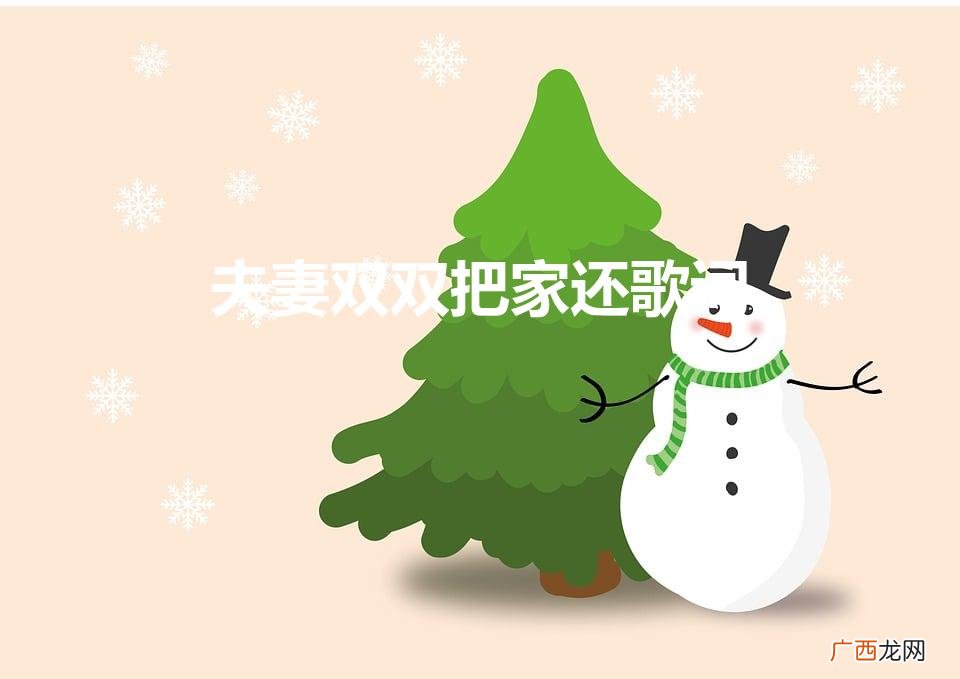 夫妻双双把家还歌词（老歌100首经典老歌免费听)