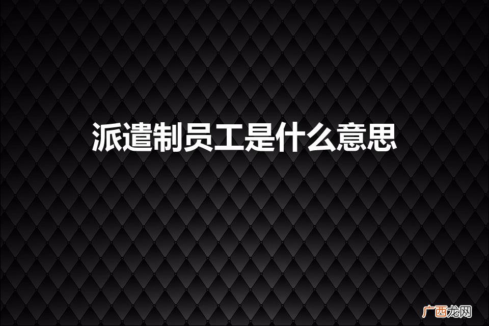 “派遣制”是什么意思 派遣制员工是什么意思