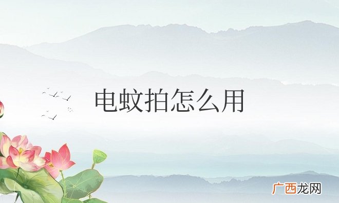 手持电蚊拍怎么用才最有效