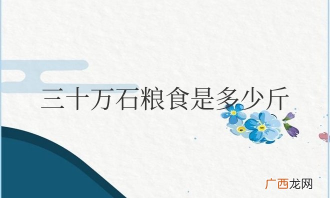 古代三十万石粮食是多少斤