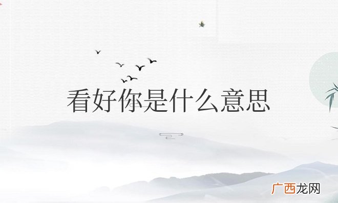 领导说看好你是什么意思