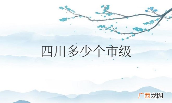 四川多少个市级和县级