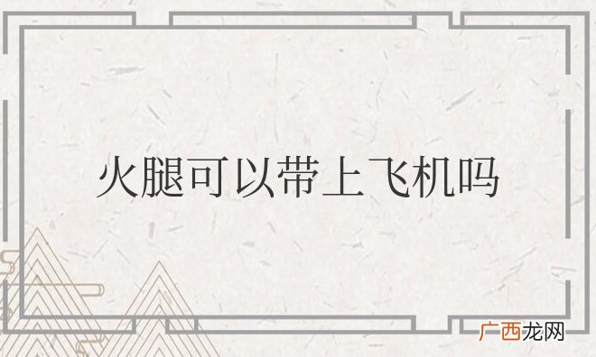 火腿可以带上飞机吗要过安检吗