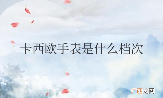 卡西欧手表是什么档次的牌子