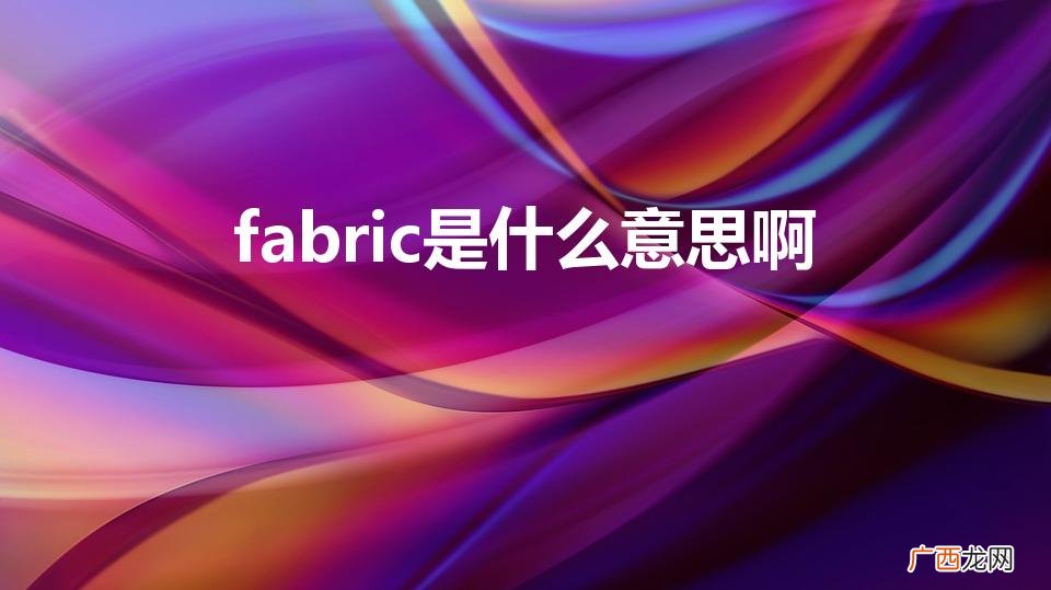 fabric含义及解释 fabric是什么意思啊
