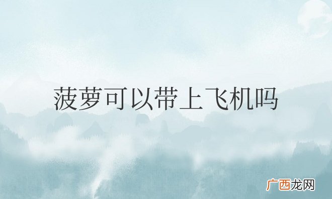菠萝可以带上飞机吗？需要托运吗？