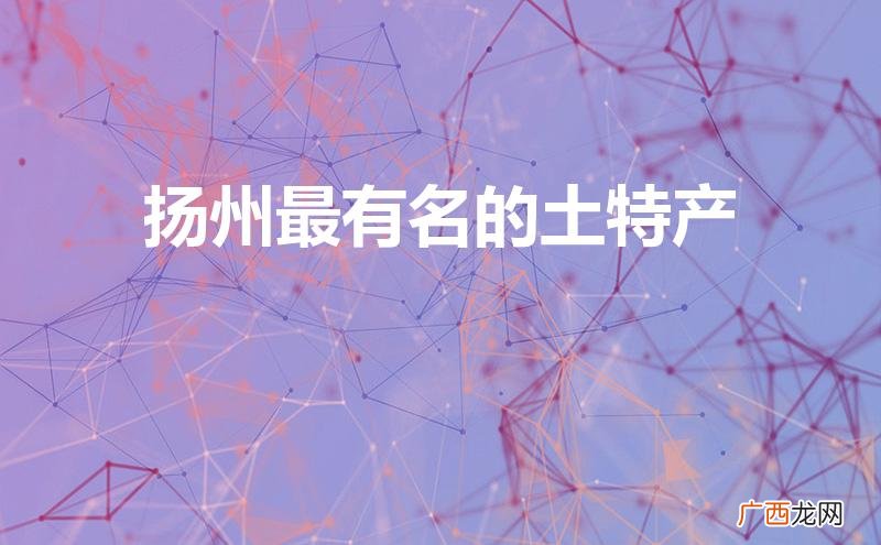 扬州最有名的土特产介绍 扬州最有名的土特产