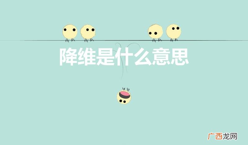 数据降维是什么意思 降维是什么意思