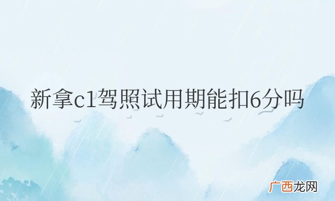 新拿c1驾照试用期能扣6分吗