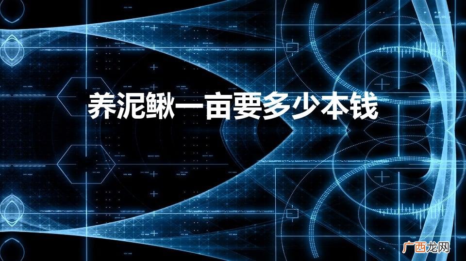 养泥鳅一亩一般赚多少 养泥鳅一亩要多少本钱