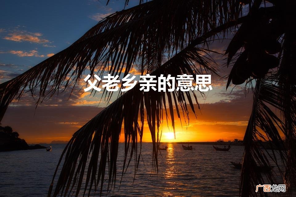 父老乡亲都包括哪些 父老乡亲的意思