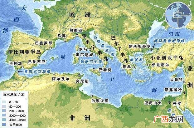 地中海地区的四大岛屿介绍 地中海在哪里世界地图