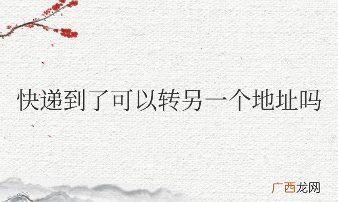 快递到了可以转另一个地址吗要钱吗
