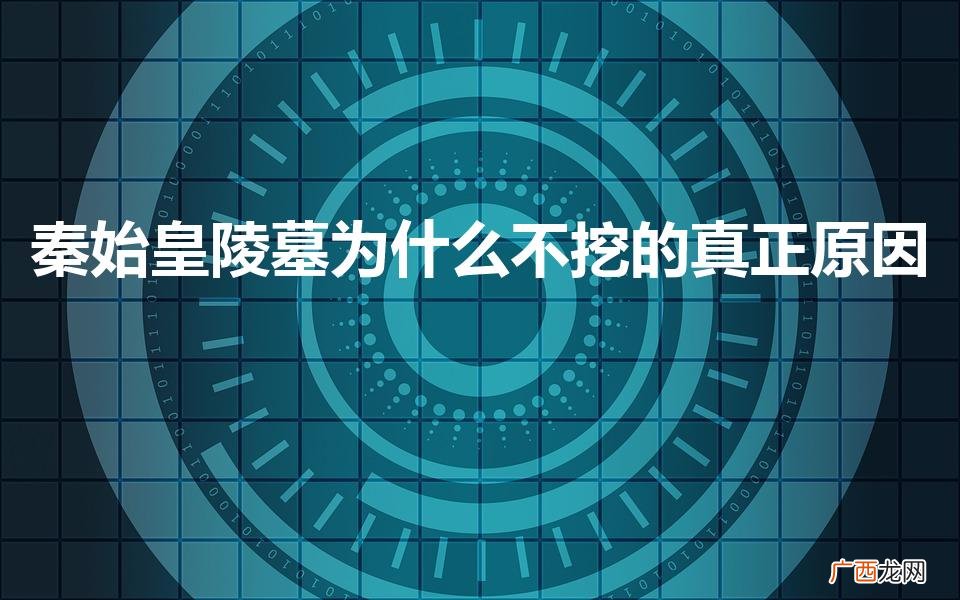 秦始皇陵墓为什么不挖的真正原因