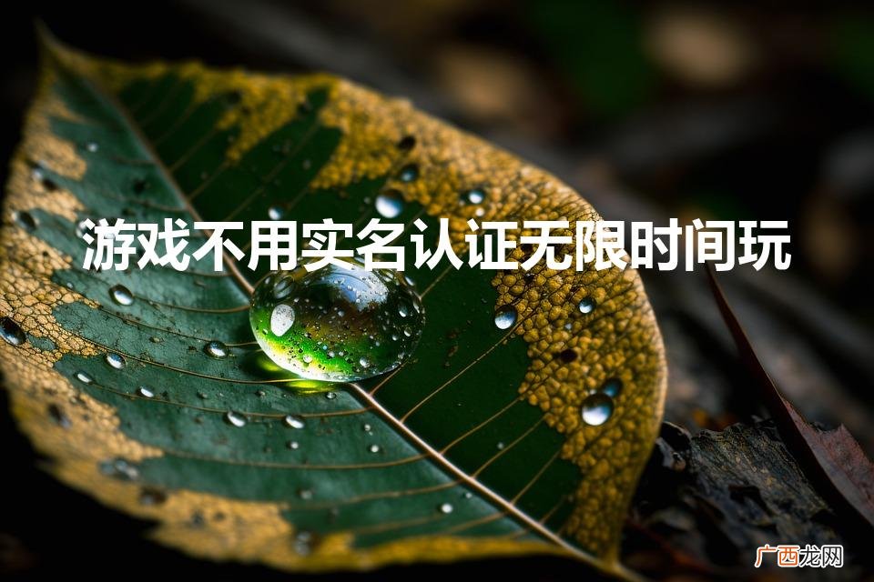 不用实名认证不限时的游戏 游戏不用实名认证无限时间玩