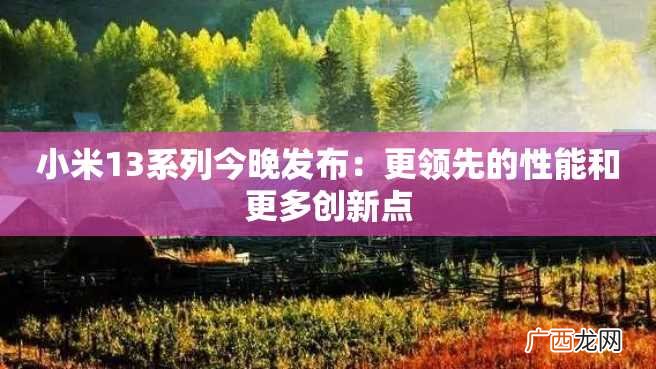 小米13系列今晚发布：更领先的性能和更多创新点