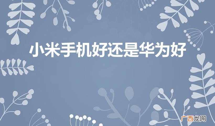 小米好还是华为好 小米手机好还是华为好