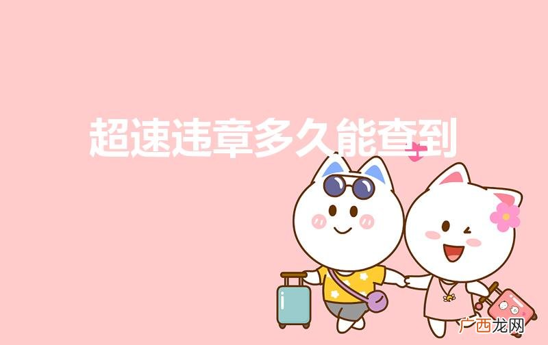 超速多久能查到 超速违章多久能查到