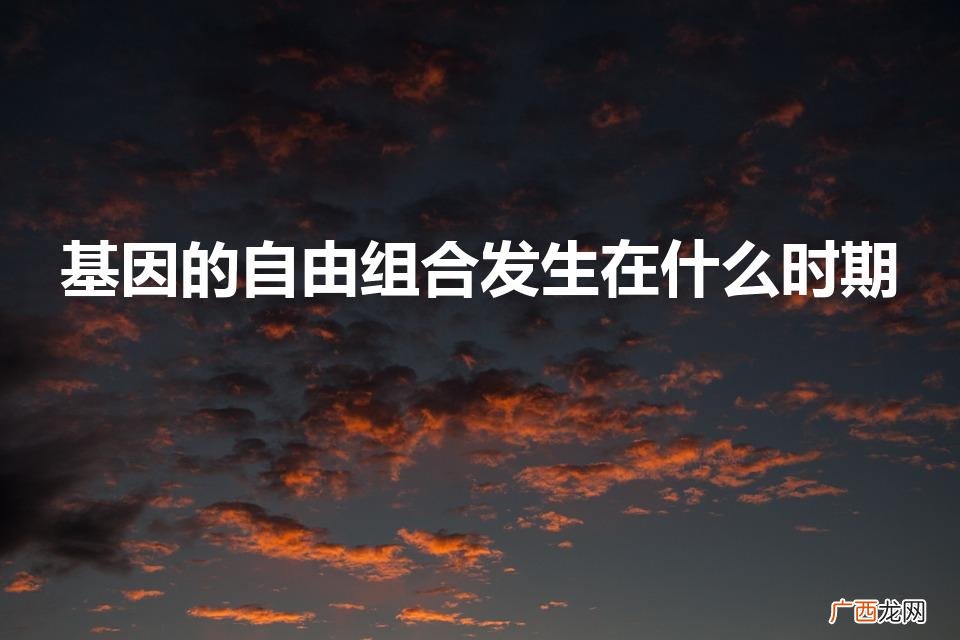 基因的自由组合发生在什么时期