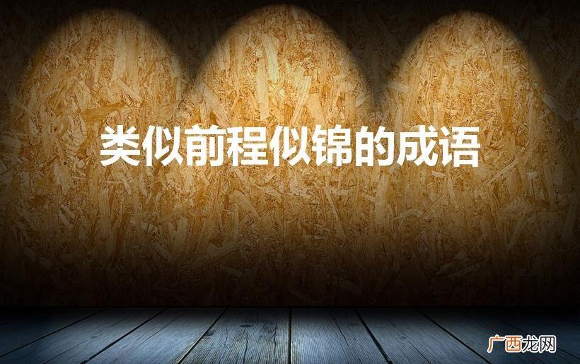 类似前程似锦的成语