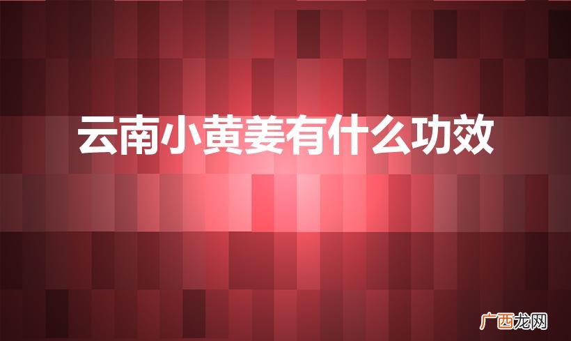 小黄姜的功效与作用 云南小黄姜有什么功效