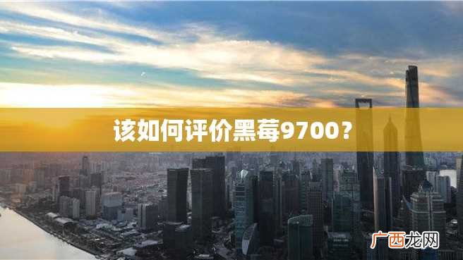 该如何评价黑莓9700？